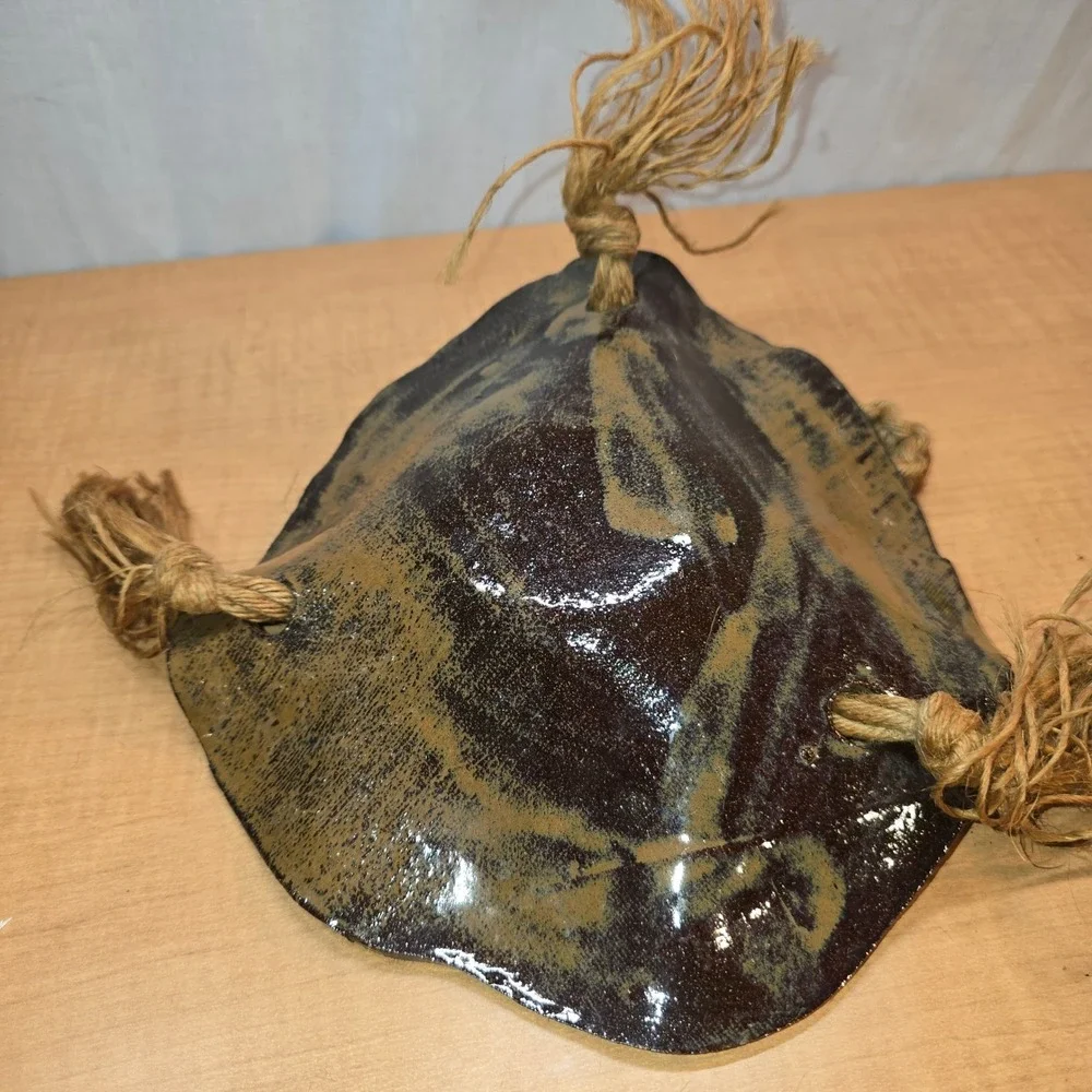 Bird Feeder Ceramic Rattan Brown Tan Hanging‎ Fruit Holder Earthy 9
